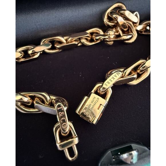 NEW Tiffany Co SOLID 18k Rose Gold Makers Heavy Chain Bracelet Sz LARGE Receipt* - Picture 3 of 16